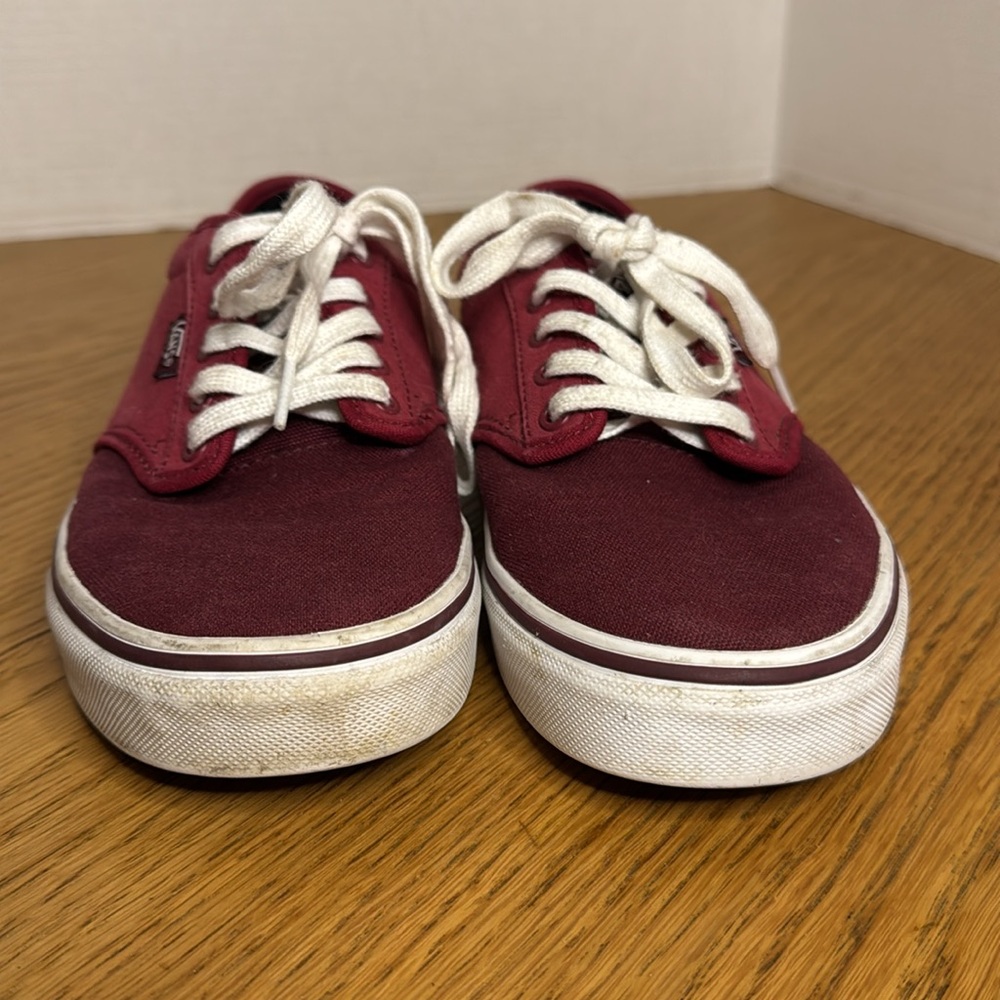 VANS Men's Atwood Sneakers Oxblood Burgundy White Rip Stop Fabric Skate Size 7.5 - Picture 7 of 13